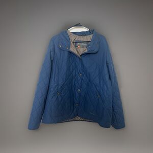 Eddie Bauer Women's T2XL Sportshop  Jacket Quilted Work Chore Snap Button Navy